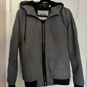 LEVI'S Men's Shell Jacket With Fleece-lined Hood In Heather Gray